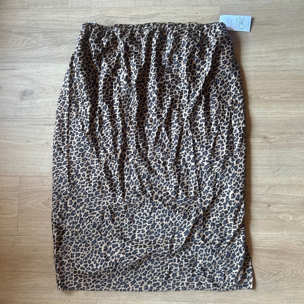 Isabel Leopard Print Midi Skirt Brown Black Animal XXL New With Tags